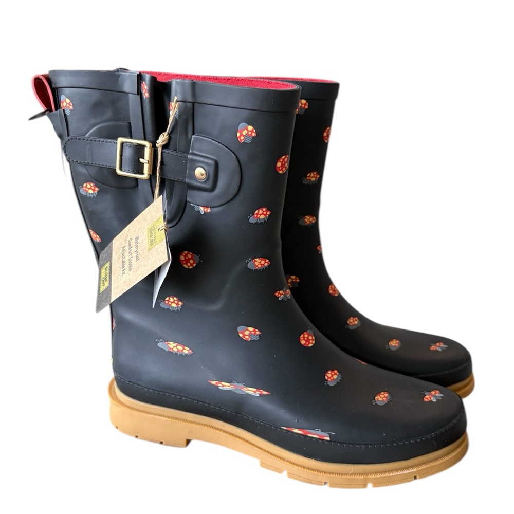 NWT Women's Western Chief Ladybug Ankle Rain Boots